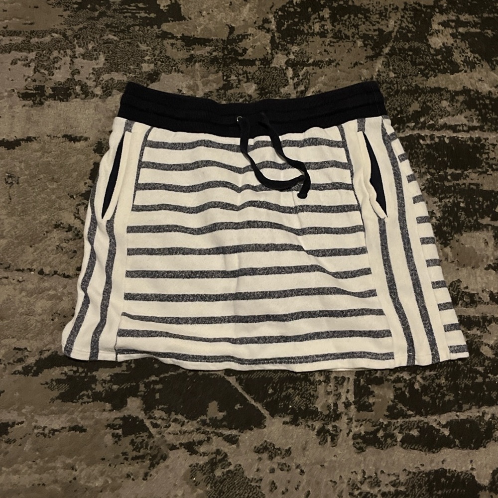 Jones New York Black and White Striped Mini Skirt